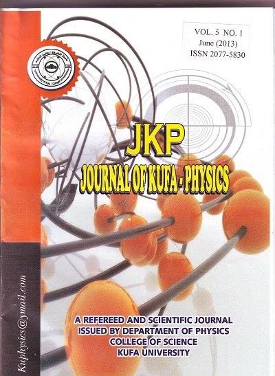 					View Vol. 5 No. 1 (2013): JOURNAL OF KUFA – PHYSICS
				